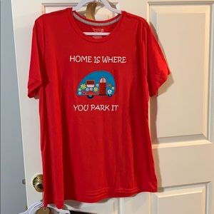 NEW Home is Where You Park it. Camper shirt. Red
